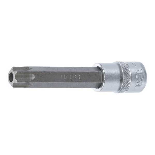Douille Ã  embouts longueur 110 mm 12 5 mm 1/2" profil T pour Torx avec perÃ§age T70