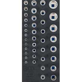 Insert de servante dâ€™atelier 1/3 : Jeu de douilles de clÃ© douze pans 6 3 mm 1/4" / 10 mm 3/8" / 12 5 mm 1/2" 40 piÃ¨ces