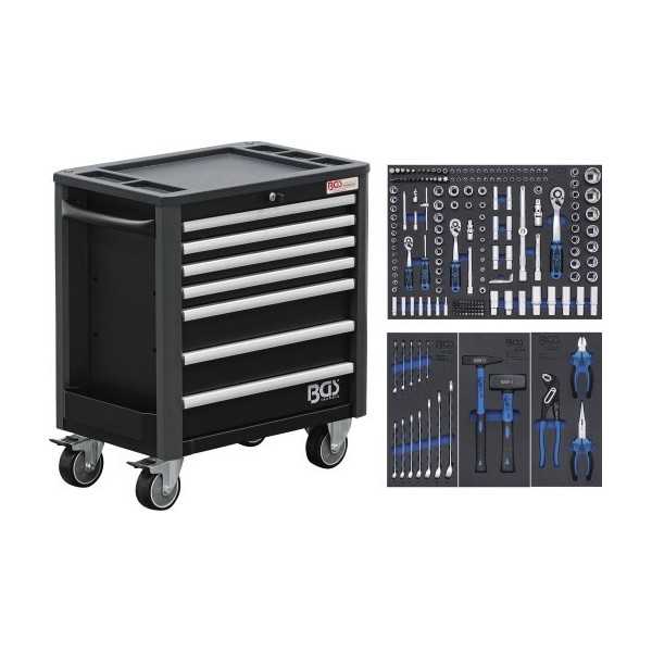 Servante dâ€™atelier 7 tiroirs hauteur trÃ¨s rÃ©duite avec 209 outils