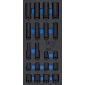 Insert de servante d'atelier 1/3 : Douilles Ã  choc six pans 12 5 mm 1/2" 10 24 mm profondes 20 piÃ¨ces