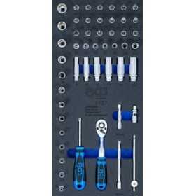 Insert de servante dâ€™atelier 1/3 : Jeu de douilles 6 3 mm 1/4" 50 piÃ¨ces