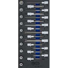 Insert de servante dâ€™atelier 1/3: Jeu de douilles Ã  embouts 12 5 mm 1/2" profil T pour Torx 26 piÃ¨ces