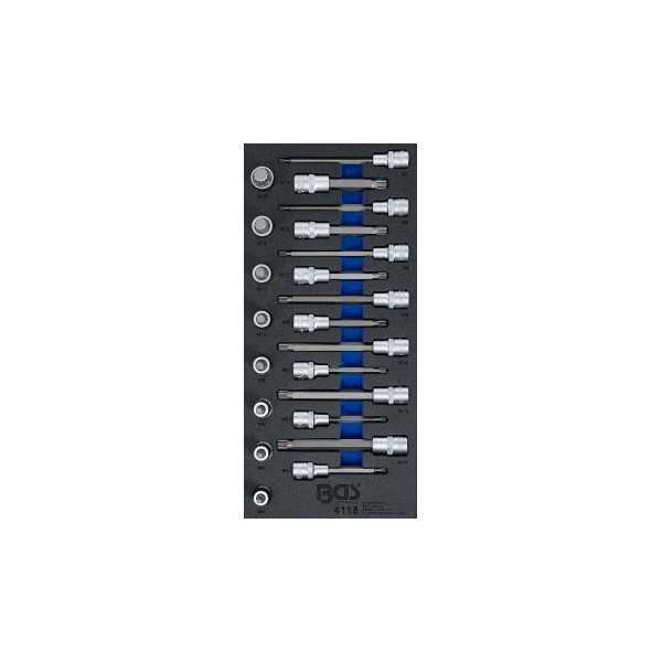 Insert de servante dâ€™atelier 1/3: Jeu de douilles Ã  embouts 12 5 mm 1/2" Denture multiple intÃ©rieure pour XZN 22 piÃ¨ces