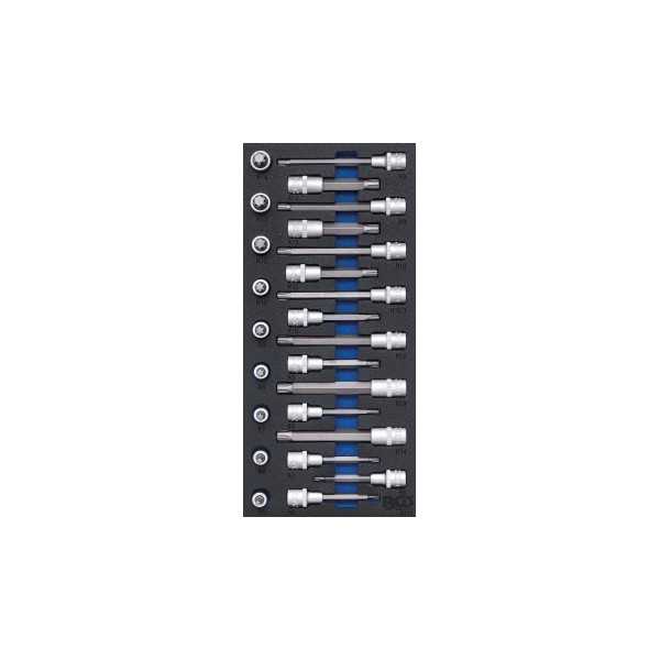 Insert de servante dâ€™atelier 1/3: Jeu de douilles Ã  embouts 12 5 mm 1/2" Profil cannelÃ© pour Ribe 25 piÃ¨ces