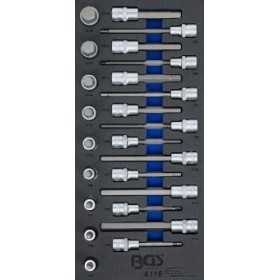 Insert de servante dâ€™atelier 1/3: Jeu de douilles Ã  embouts 12 5 mm 1/2" six pans intÃ©rieurs 24 piÃ¨ces