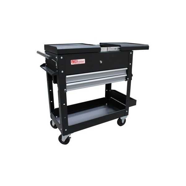 Servante d'atelier 2 tiroirs tablette d'extension horizontale vide