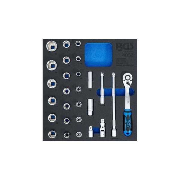 Insert de servante d'atelier 2/3 : Jeu de clÃ© Ã  douilles 12 5 mm 1/2 27 piÃ¨ces