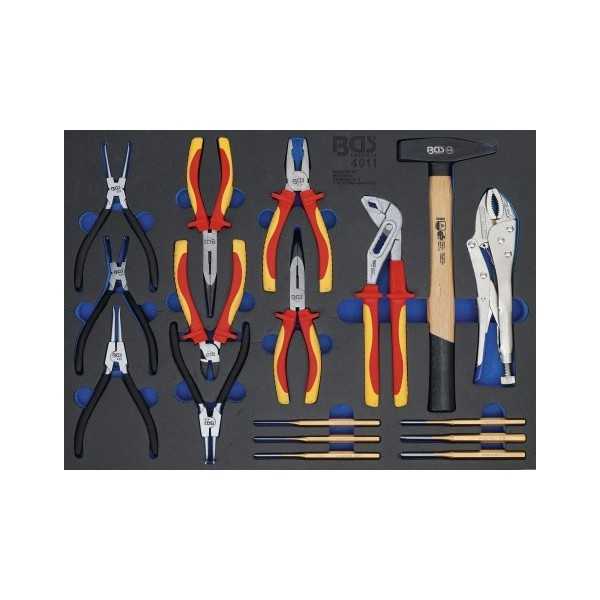 Insert de servante dâ€™atelier 3/3 : Jeu de pinces chasse goupilles marteaux 17 piÃ¨ces