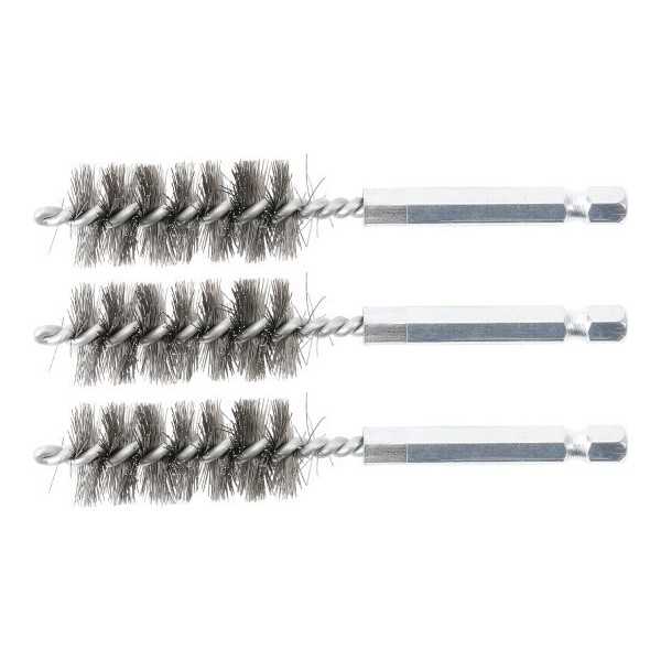 Brosse en acier 17 mm 6 3 mm 1/4" 3 piÃ¨ces