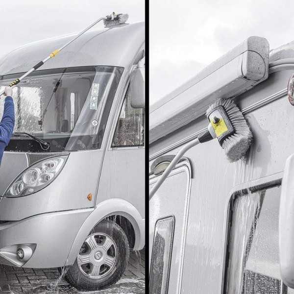 Brosse de lavage 3D avec réservoir de shampooing manche télescopiqu...