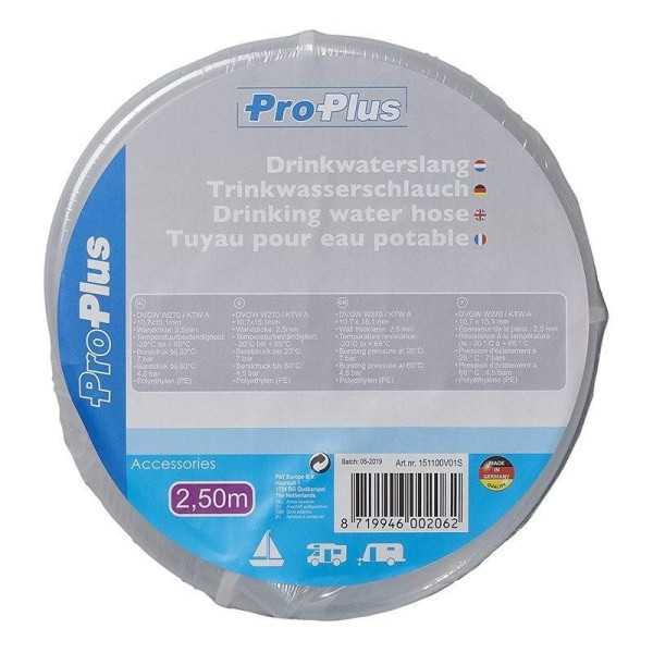 Tuyau pour eau potable transparent 2,50M 10x15mm | ProPlus | Tuyau