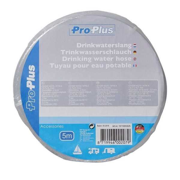 Tuyau pour eau potable transparent 5,00M 10x15mm | ProPlus | Tuyau