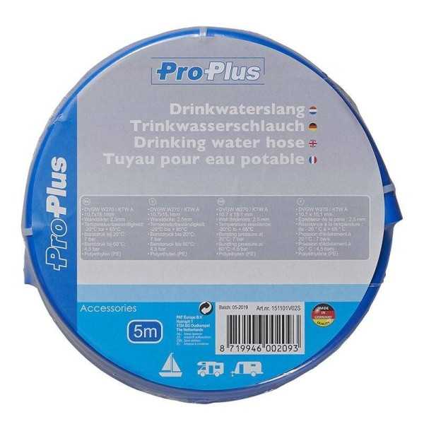 Tuyau pour eau potable bleu 5,00M 10x15mm | ProPlus | Tuyau