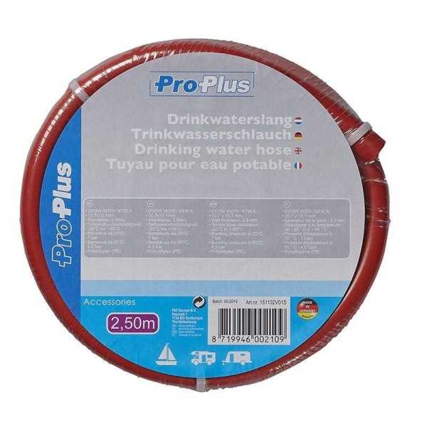 Tuyau pour eau potable rouge 2,50M 10x15mm | ProPlus | Tuyau