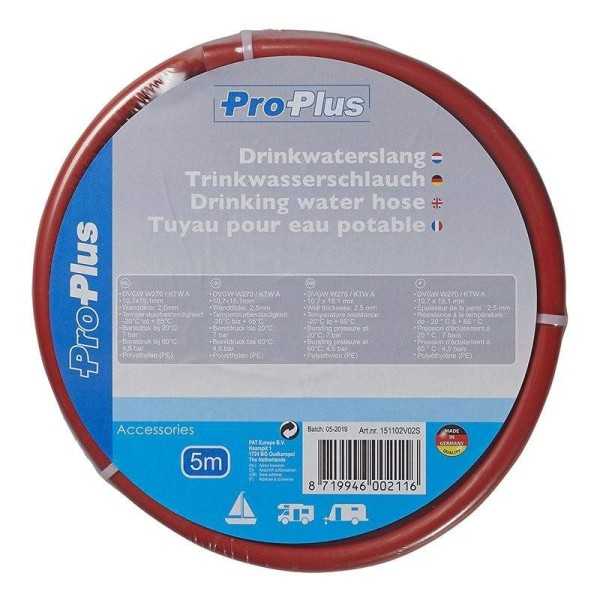 Tuyau pour eau potable rouge 5,00M 10x15mm | ProPlus | Tuyau