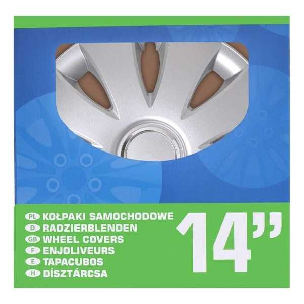 Jeu d'enjoliveurs de roues Aura 14 pouces 4 piÃ¨ces en boÃ®te vitrine