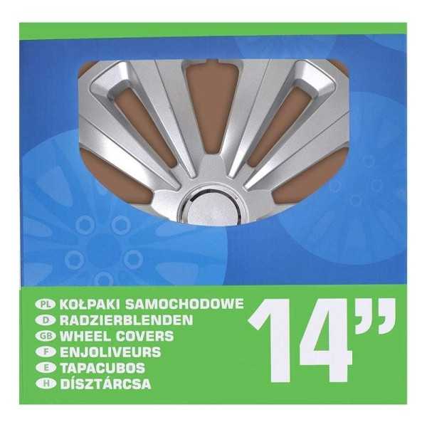 Jeu d'enjoliveurs de roues Terra 14 pouces 4 piÃ¨ces en boÃ®te vitrine