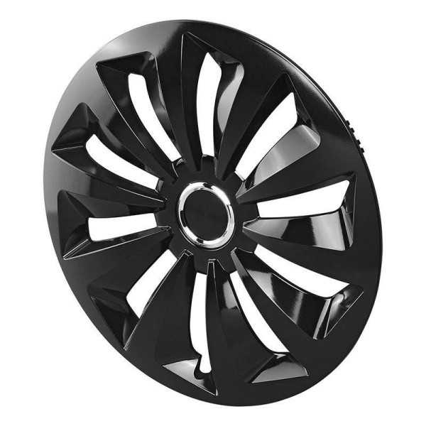 Jeu d'enjoliveurs de roues Fox noir 14 pouces 4 pièces en boîte vit...