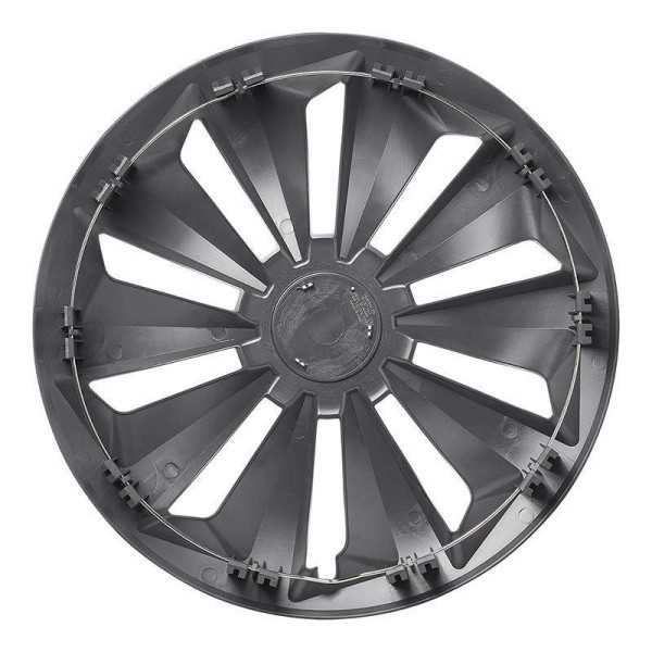 Jeu d'enjoliveurs de roues Fox noir 14 pouces 4 pièces en boîte vit...