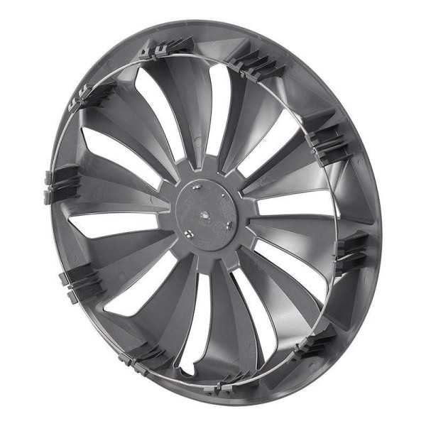 Jeu d'enjoliveurs de roues Fox noir 15 pouces 4 pièces en boîte vit...