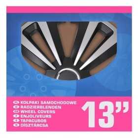 Jeu d'enjoliveurs de roues Terra argent noir 13 pouces 4 piÃ¨ces en boÃ®te vitrine