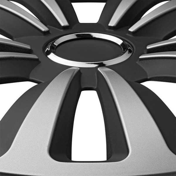 Jeu d'enjoliveurs de roues Terra argent noir 13 pouces 4 pièces en ...