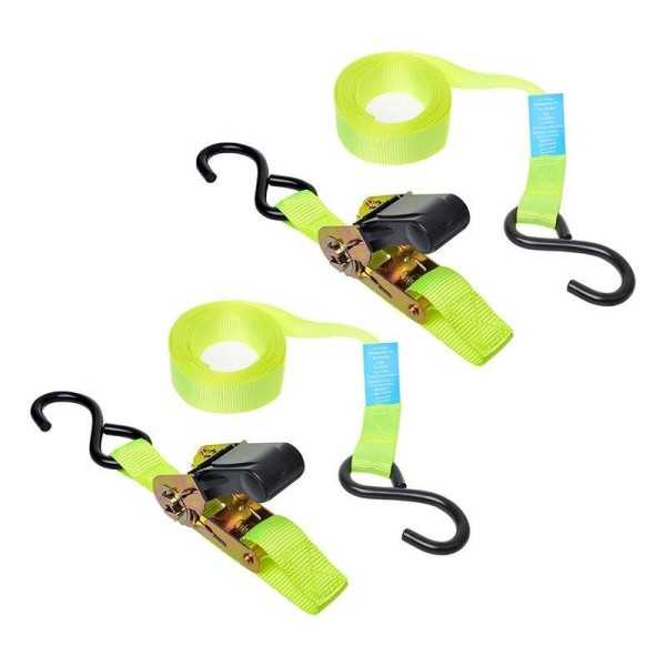Sangle d'arrimage avec tendeur Ã  cliquet et 2 crochets 5 mÃ¨tres lot de 2 piÃ¨ces