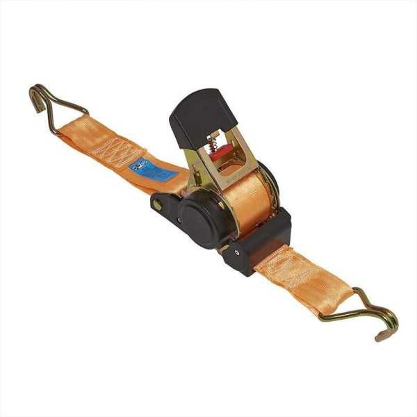 Sangle d'arrimage avec tendeur Ã  cliquet et 450cm 750kg auto-enroulante