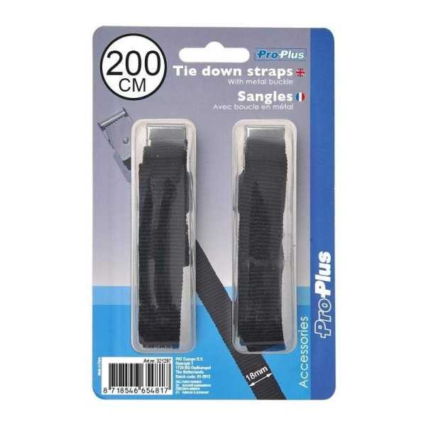 Sangles avec boucle en métal 18mm-200cm jeu de 2 pièces | ProPlus |...