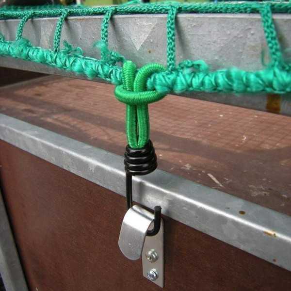 Crochet métal avec boucle élastique pour filet couvre remorque tent...