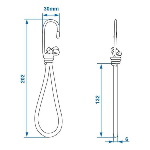 Crochet métal avec boucle élastique pour filet couvre remorque tent...