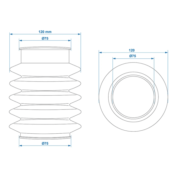 Soufflet pour commande de frein pour Knott KF KRV KFG 27 30 35 75 7...
