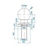 Boule d'attelage droite M22 | ProPlus | Tête & Boule Attelage