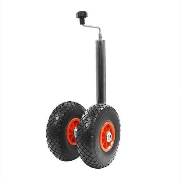 Roue jockey double 48mm 2x jante plastique avec pneu PU 260x85mm