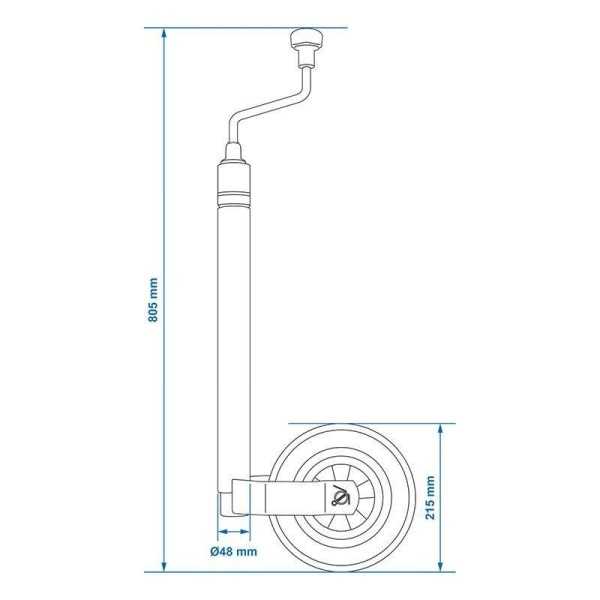 Roue jockey 48mm avec indicateur de poids | ProPlus | Roue Jockey