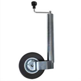 Roue jockey 60mm jante mÃ©tal avec pneu caoutchouc 220x65mm