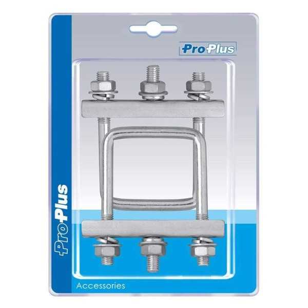 Etrier de fixation en U carrÃ© 60mm pour collier roue jockey lot de 2 piÃ¨ces dans blister