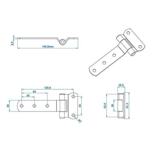 Charnière de porte 143x61mm | ProPlus | Charnière & Serrure