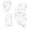 Crochet plastique pour corde 45x39mm 10 pièces dans blister | ProPl...