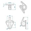 Crochet plastique pour corde avec un oeil 48x45mm 5 pièces dans bli...