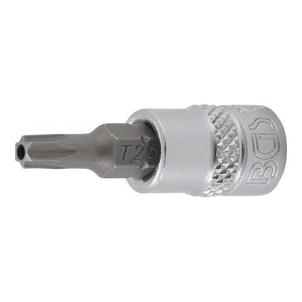 Douille Ã  embouts 6 3 mm 1/4" profil T pour Torx avec perÃ§age T25