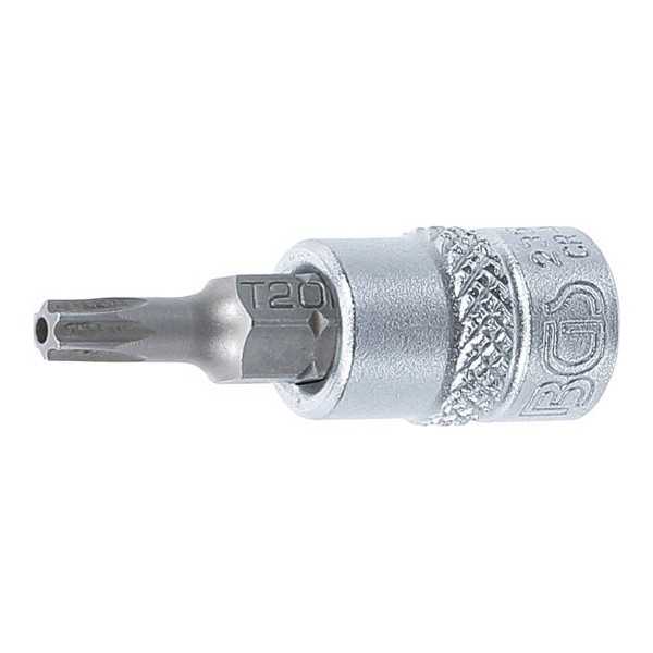Douille Ã  embouts 6 3 mm 1/4" profil T pour Torx avec perÃ§age T20