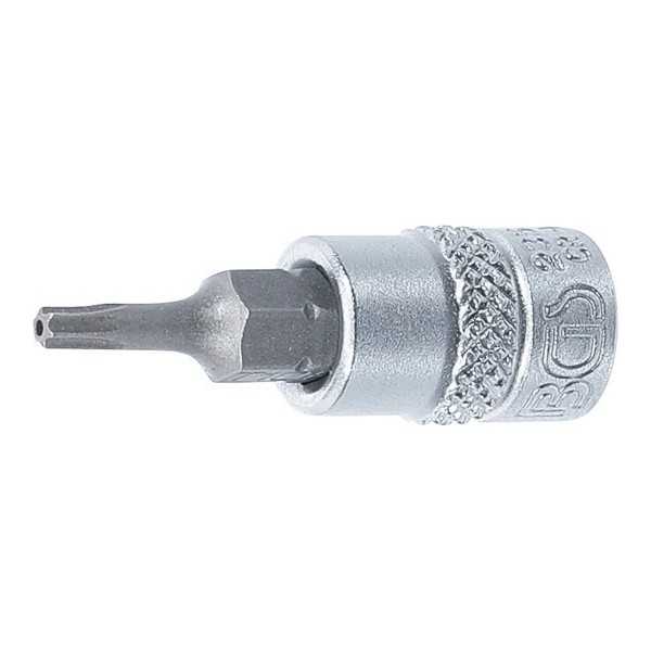 Douille Ã  embouts 6 3 mm 1/4" profil T pour Torx avec perÃ§age T10