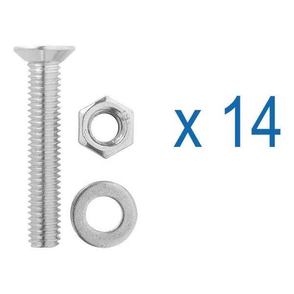 Jeu de rail d'arrimage aluminium 2x60cm 6 pièces | ProPlus | Anneau...