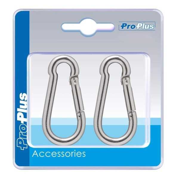 Mousqueton inox 6x60mm 2 piÃ¨ces dans blister