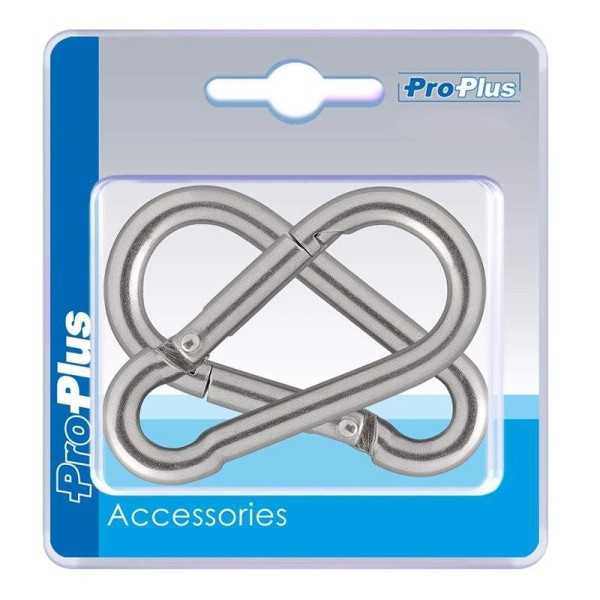 Mousqueton inox 8x80mm 2 piÃ¨ces dans blister