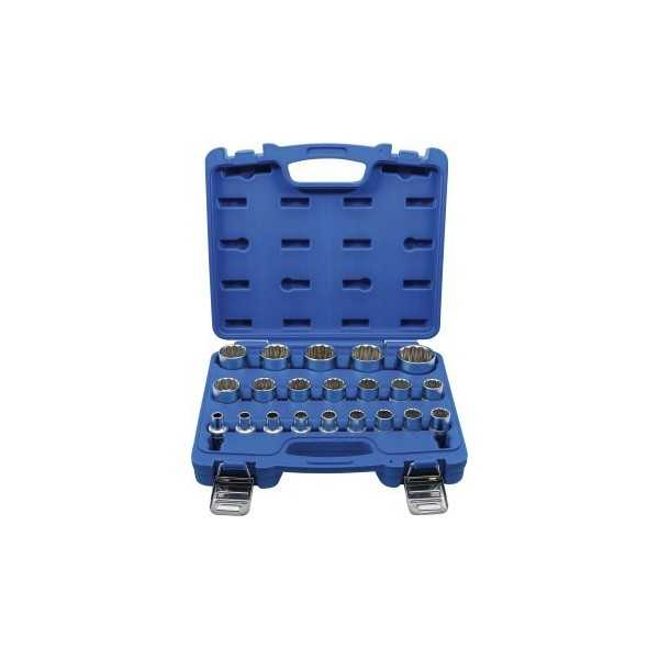 Jeu de Douilles douze pans 12 5 mm 1/2" 8 36 mm 21 piÃ¨ces