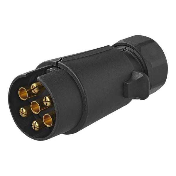 Fiche 7-pôles PVC connexion des cosses plates femelles dans blister...