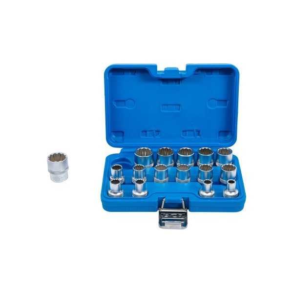 Jeu de Douilles douze pans 12 5 mm 1/2" 8 24 mm 16 piÃ¨ces