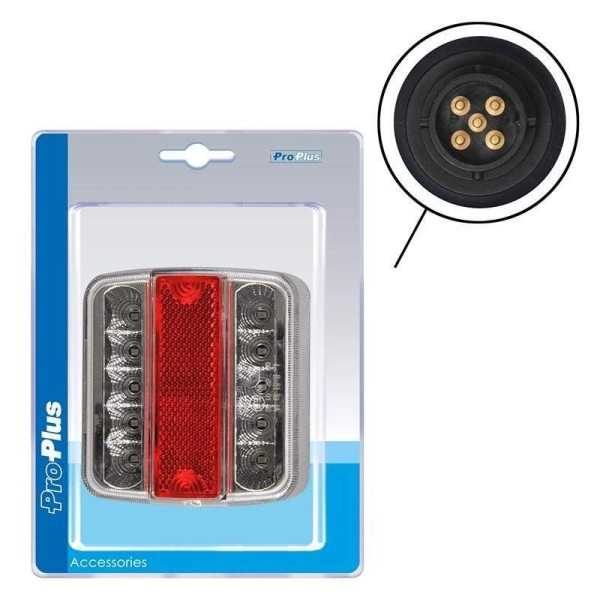 Feu arriÃ¨re 4 fonctions 98x105mm 14LED avec 5-pÃ´les EC dans blister